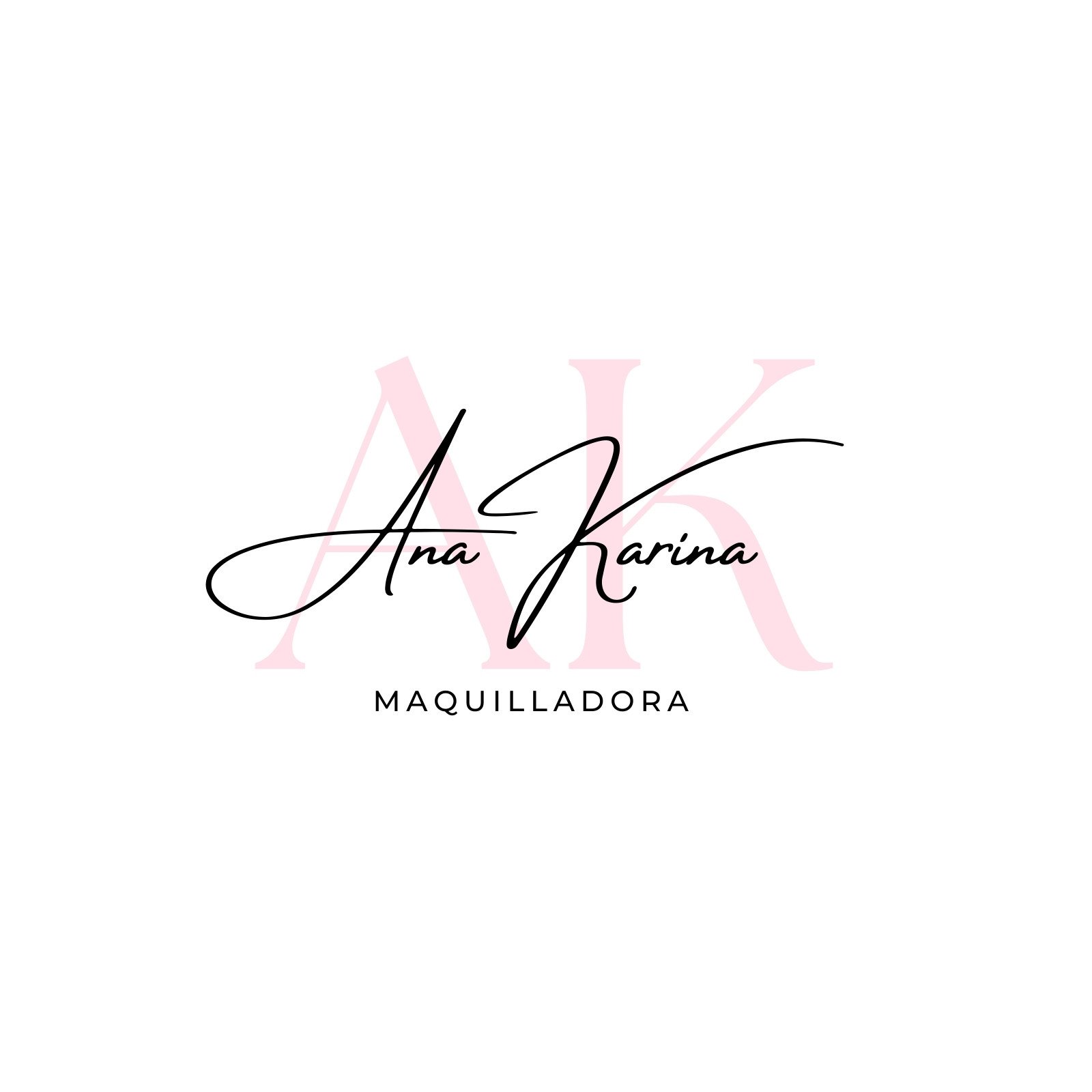 Logo de Moda con Iniciales Caligráfico Elegante Rosa y Negro