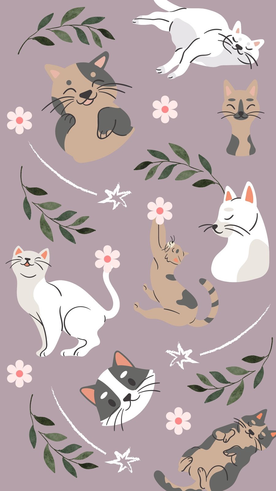 Page 3  Free and customizable cute cat wallpaper templates
