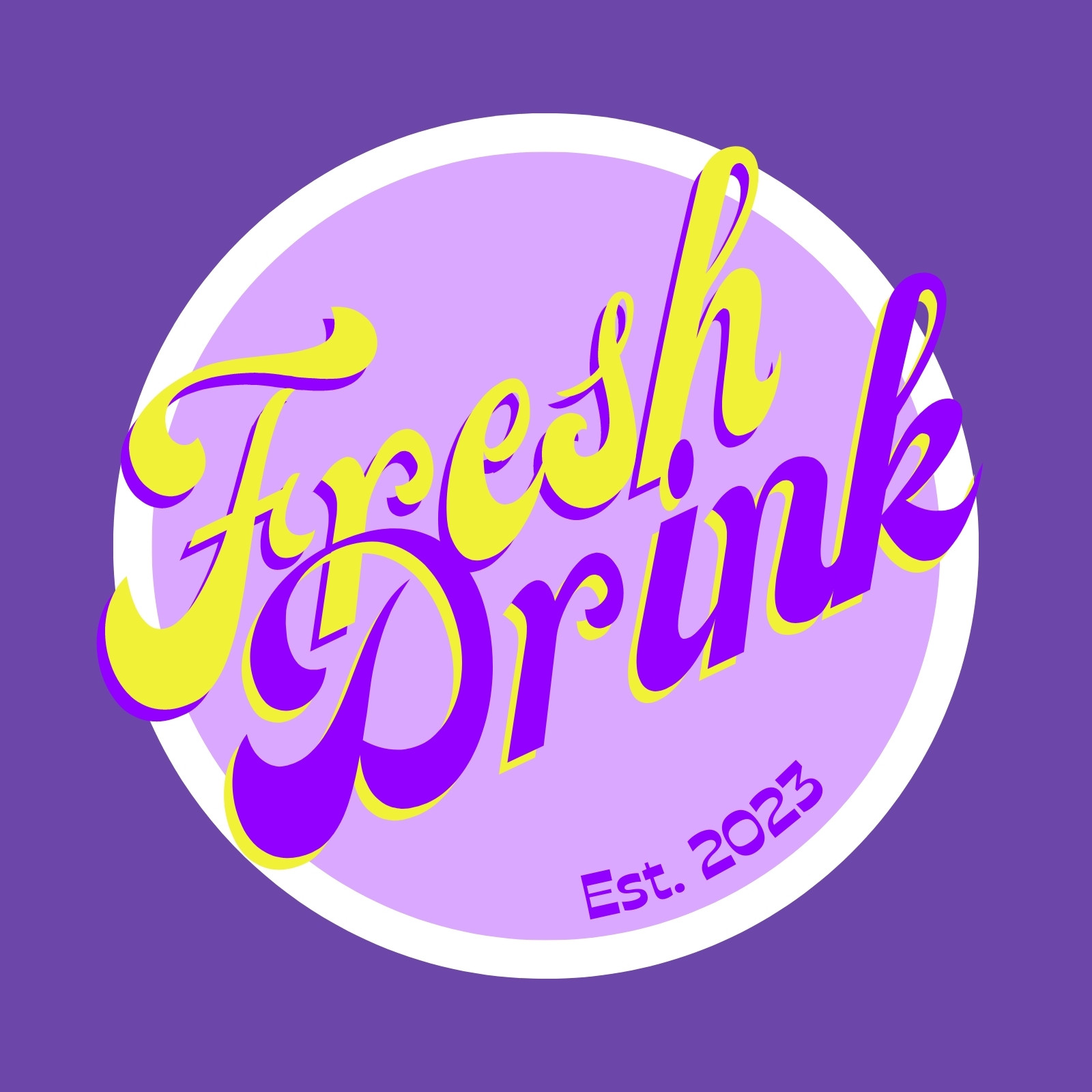 Purple and Yellow Playful Geometric Grape Flavor Beverage Circle Logo