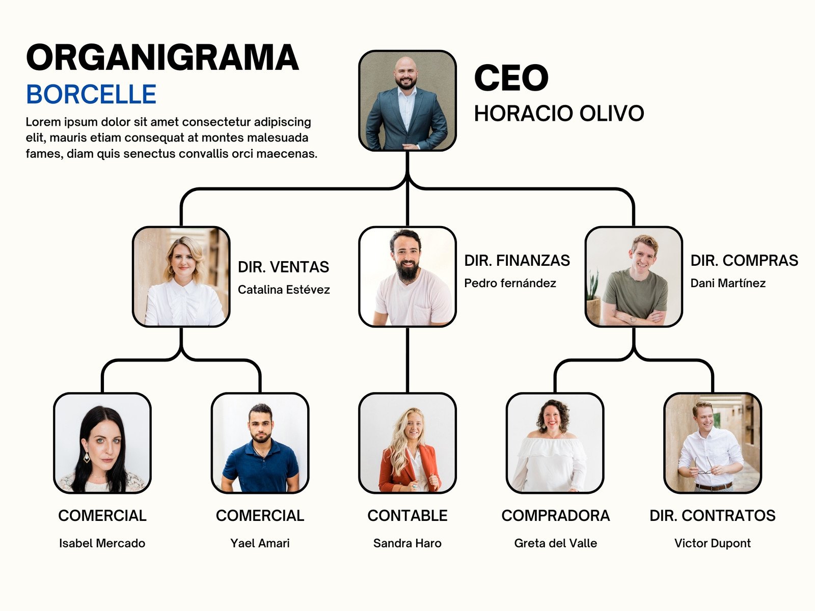 plantilla de organigrama de matriz