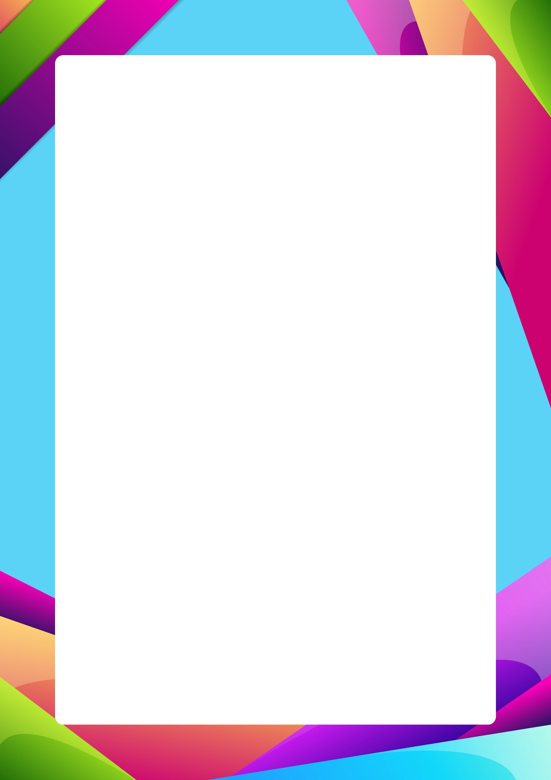 White Square Board and Border on Colorful Line Abstract Design