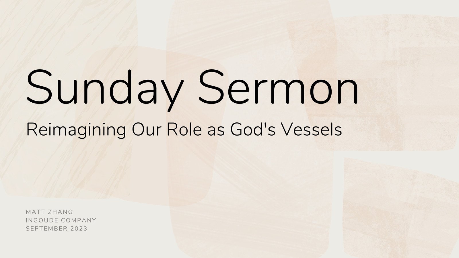 Neutral Organic Christian Sunday Sermon Church Presentation