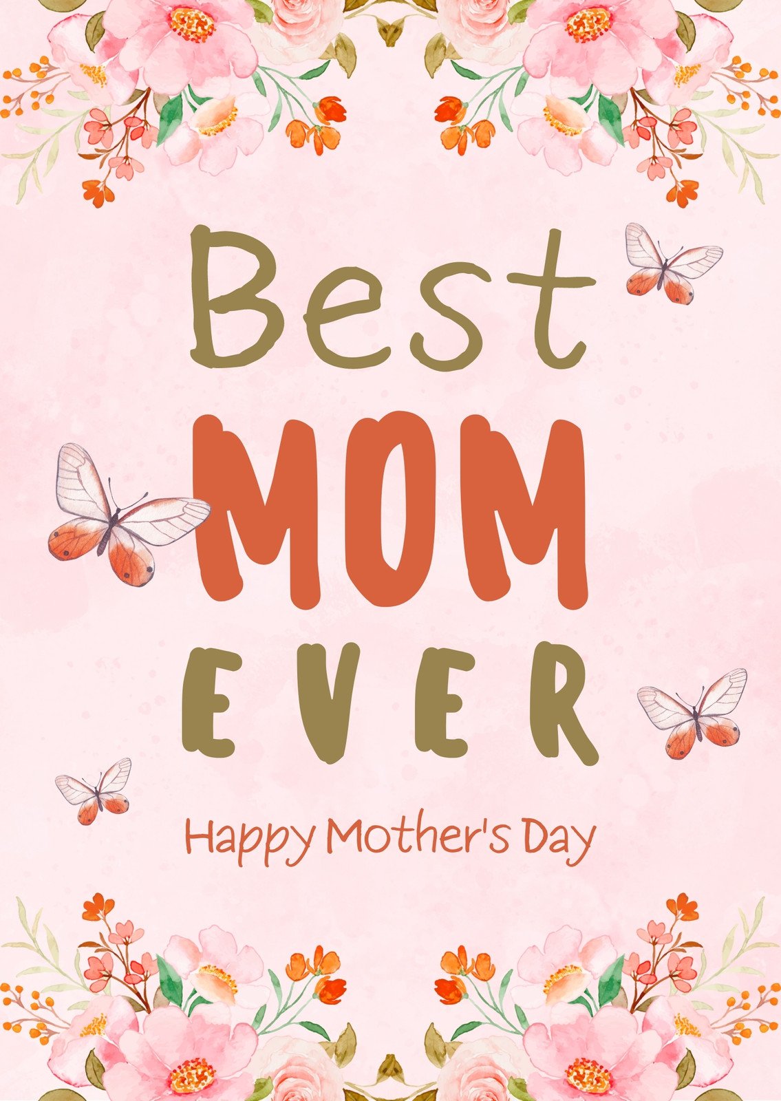 Best mom ever blue | Mother's Day Cards 👩❤️ | Send real postcards online