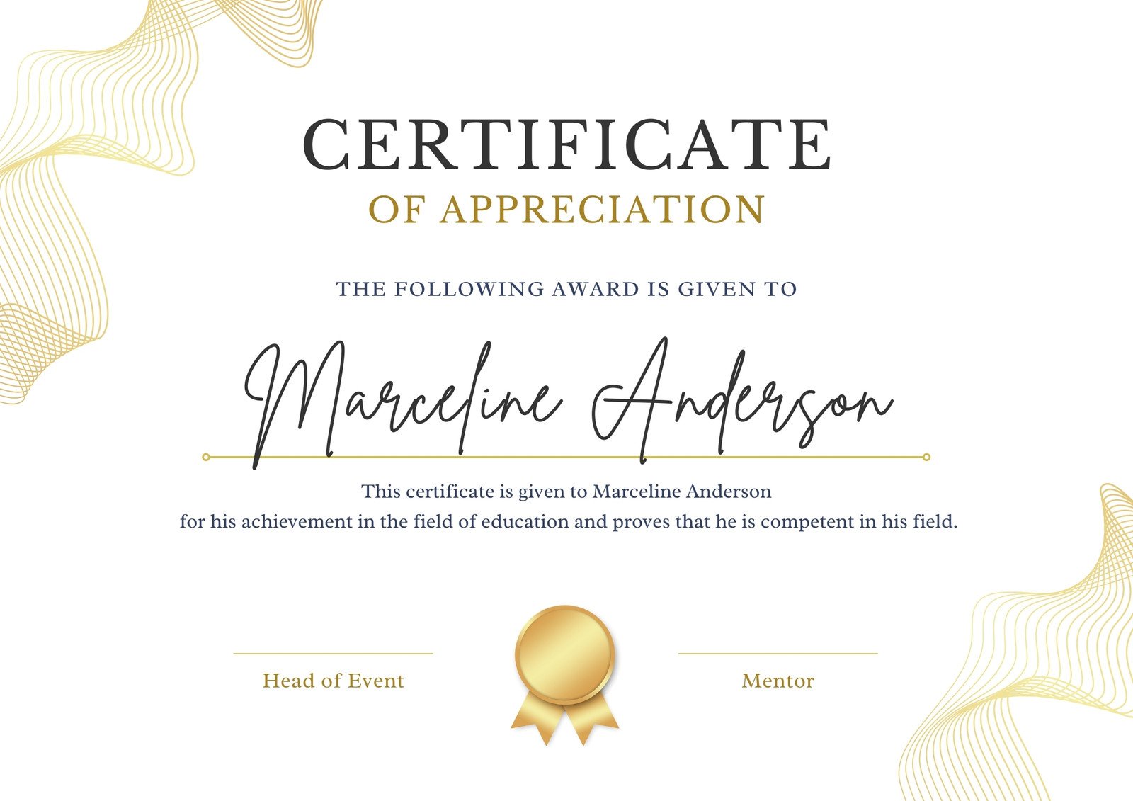 certificate of award template
