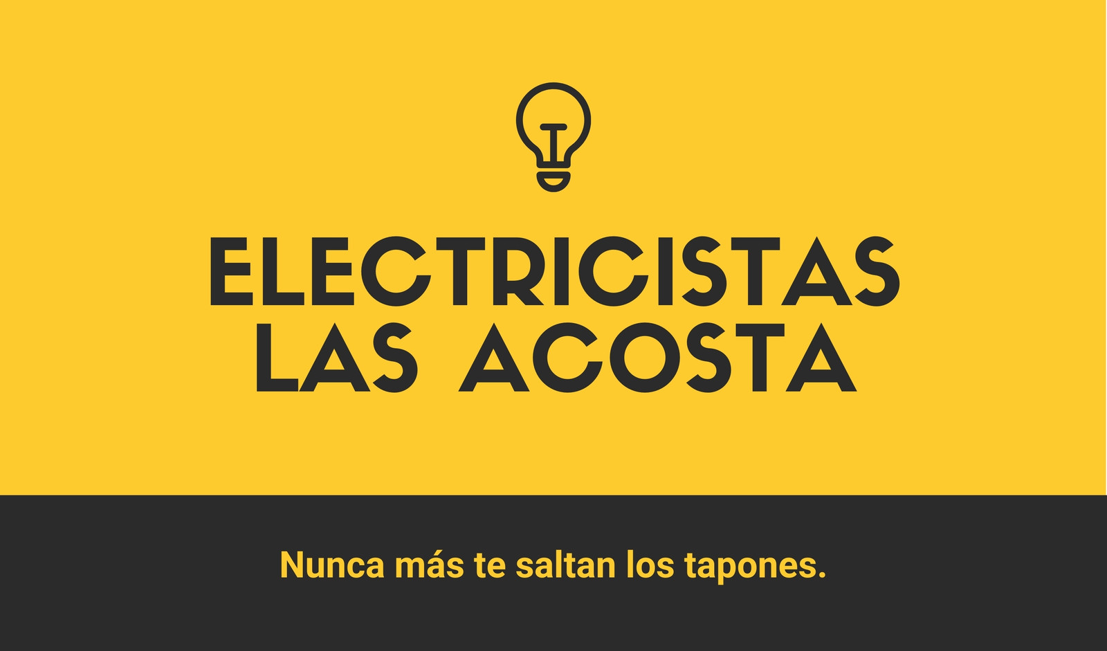 Amarillo Ícono de Foco Tarjeta Personal para Electricistas