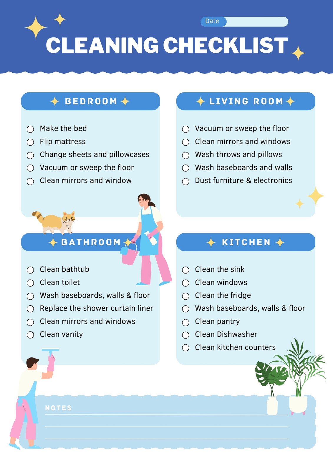 FREE Cleaning Checklist Templates & Examples
