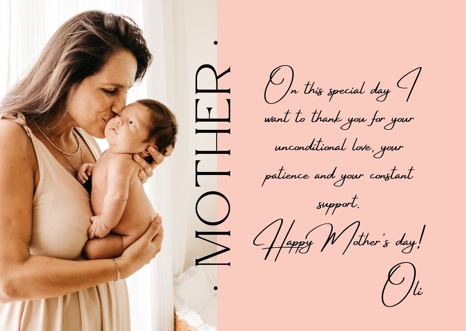 Pink Modern Mother's Day Greeting Card