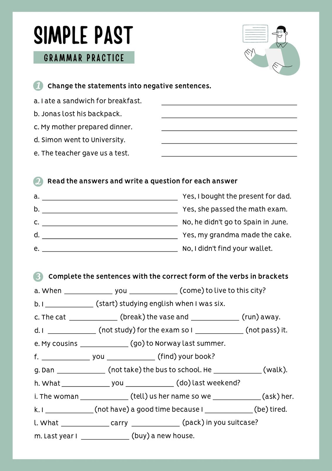 Free, custom printable worksheet templates for teachers