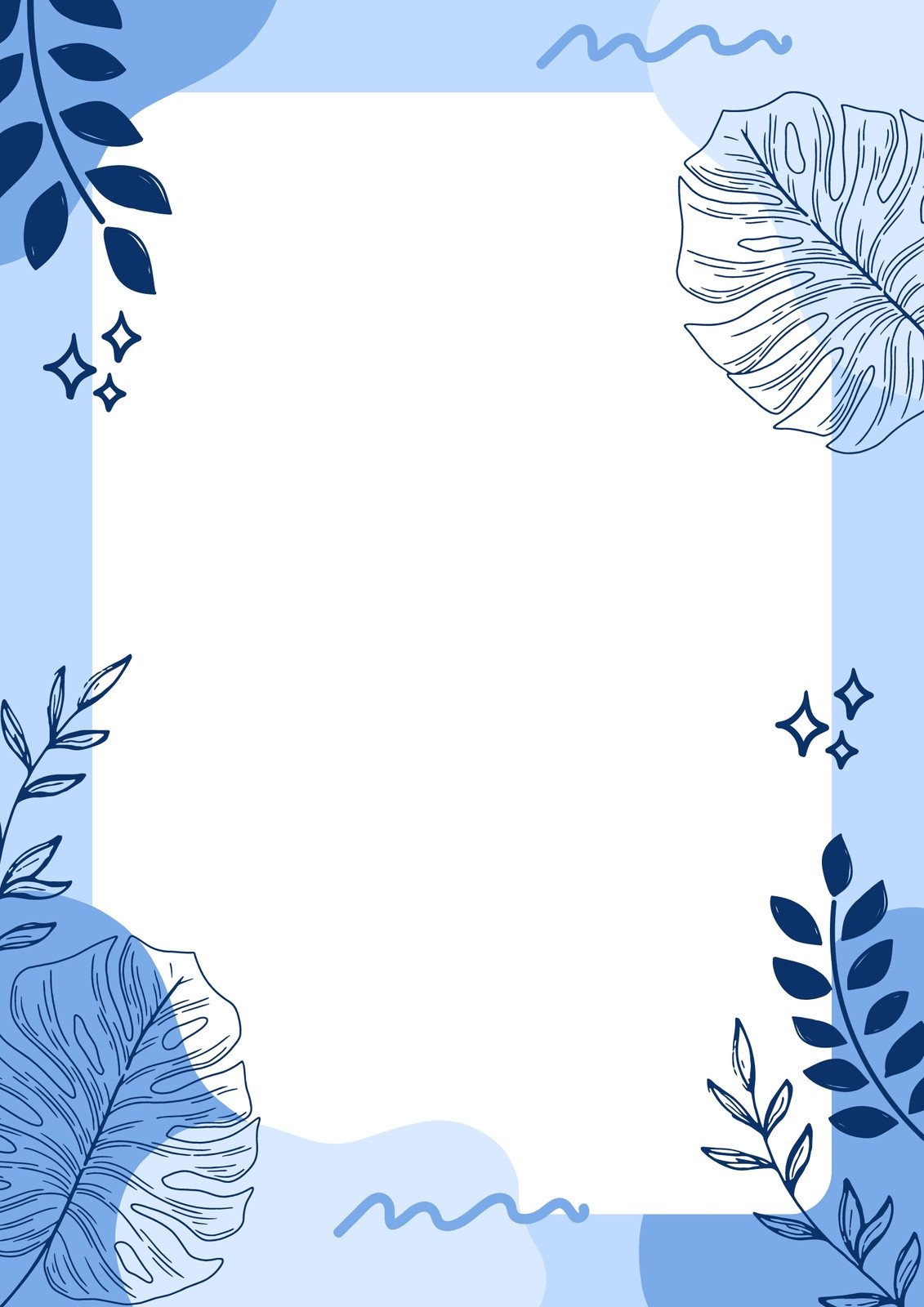 Blue Simple Aesthetic Page Border A4 Document