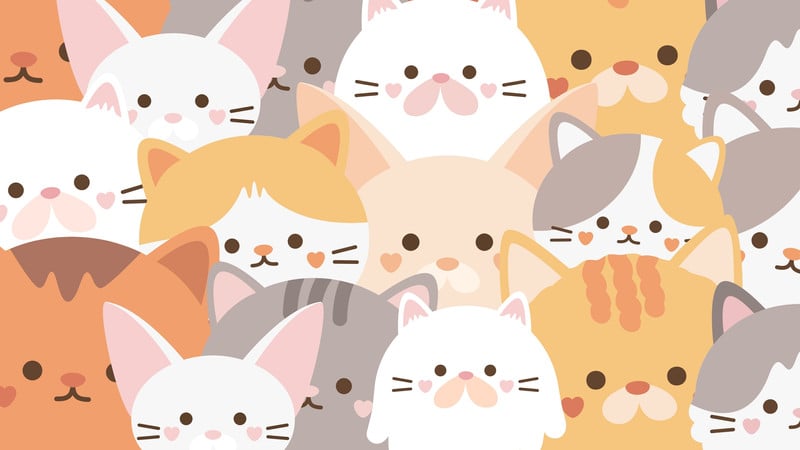 Free and customizable cute cat wallpaper templates