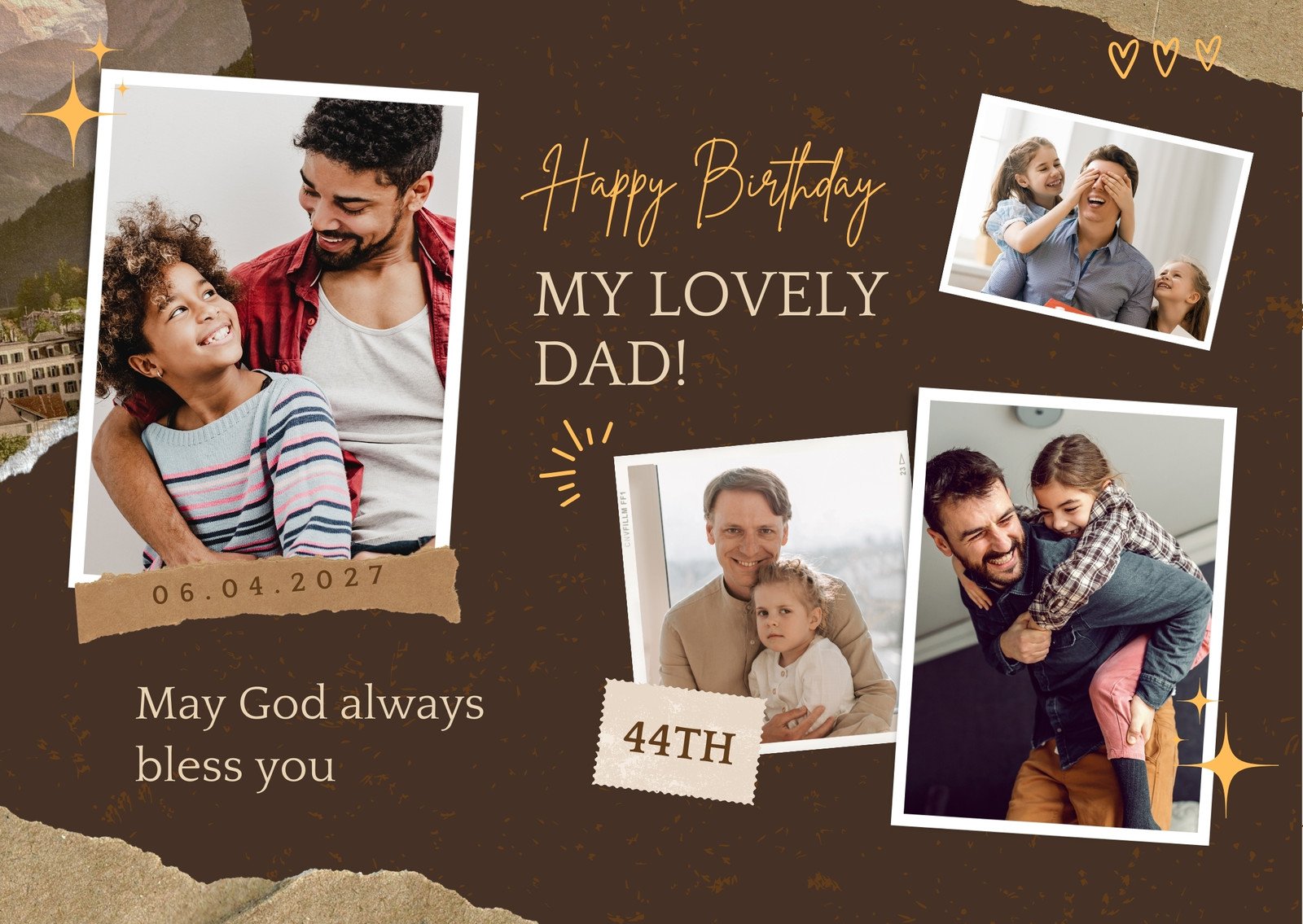 Brown Aesthetic Happy Birthday Greeting Card