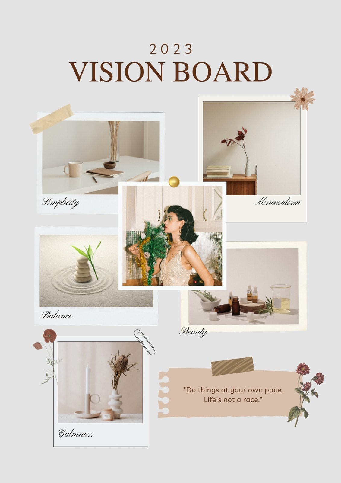 Goal Vision Board, Printable Vision Board Poster, Template, Dream Board,  Minimalist Goals Board, Goal Planner Poster, Minimalist Boho 