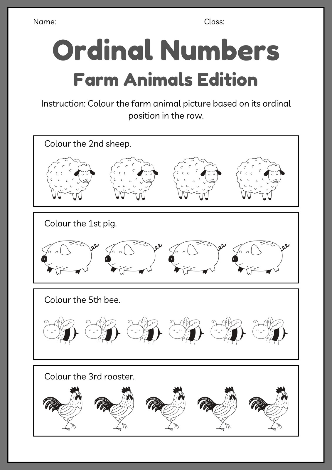 ordinal numbers clipart black and white school