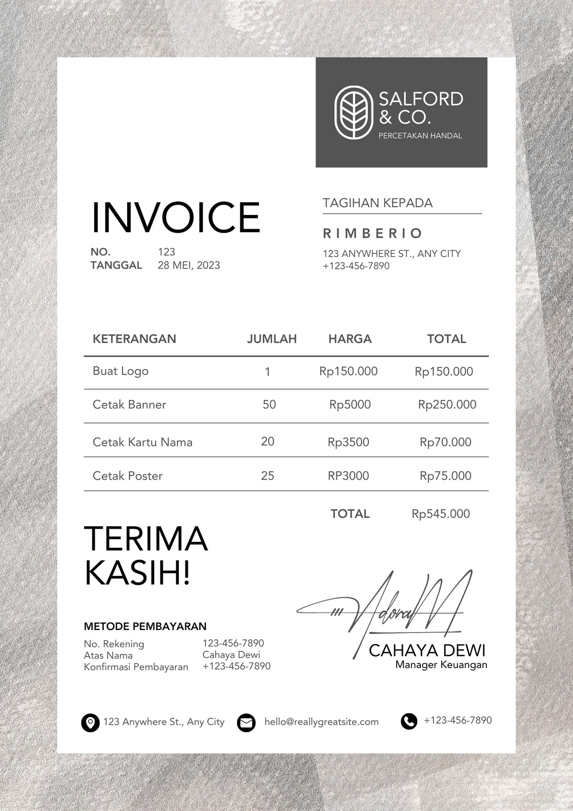 Halaman 11 Pilih Desain Contoh Invoice Faktur Gratis Canva 1079