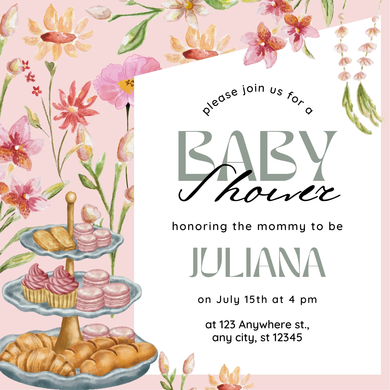 Baby Shower Video Invitation Template Animated Invitation Instant Down