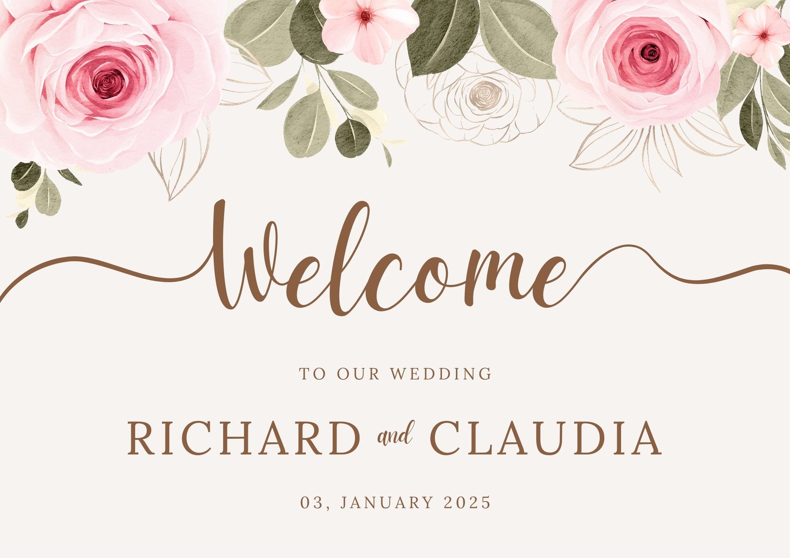 Wedding Welcome Sign, Personalized Poster Board, Welcome Message