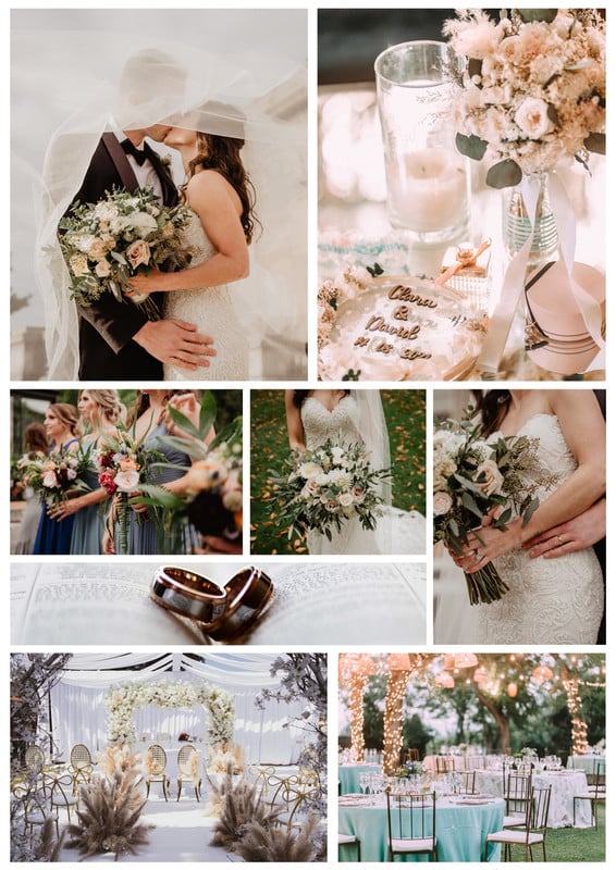 Free printable, customizable wedding photo collage templates | Canva