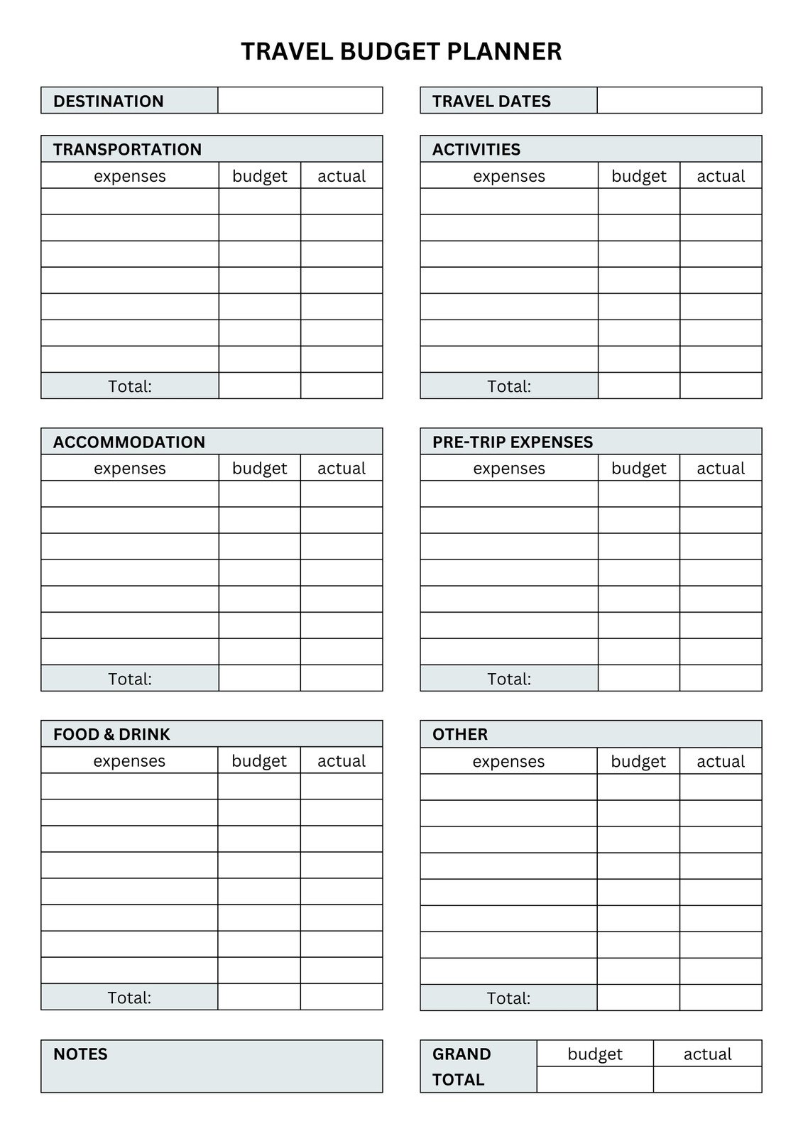 Organization Kit: Budget Section. / Pdf to download and print (unlimited) /  Budget management / Planner /