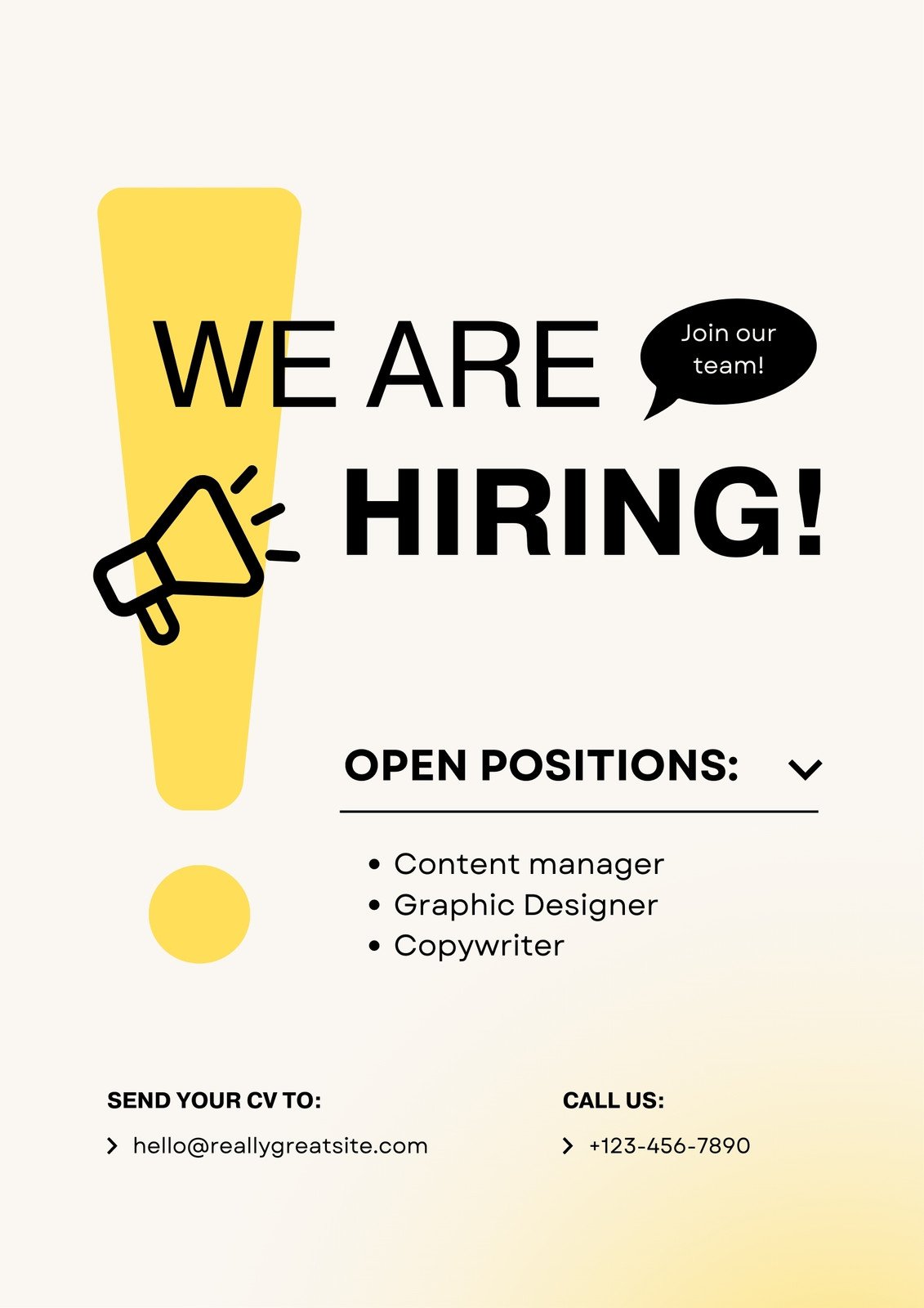Canva Beige And Yellow Modern Job Vacancy We Are Hiring Poster 9ODt6omvLJs 