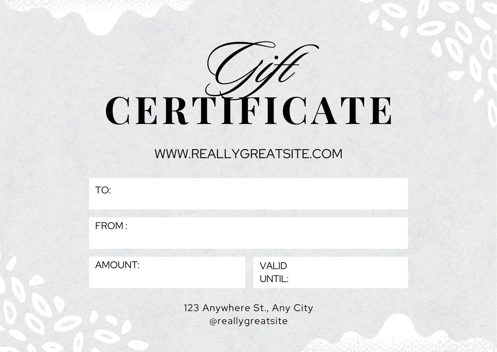 blank gift certificate templates