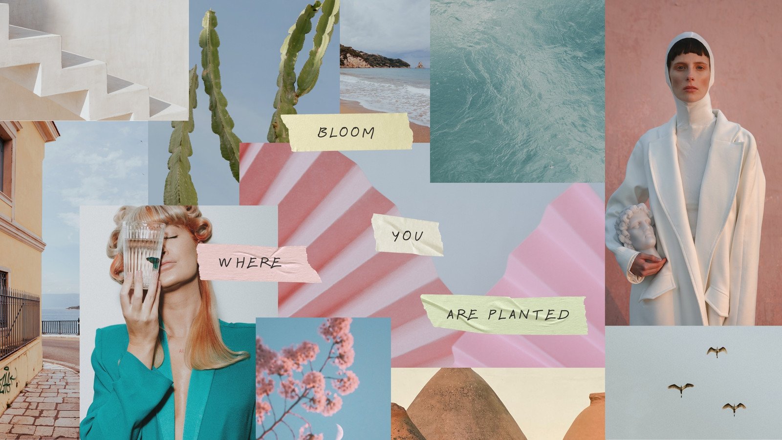 colorful girly collages