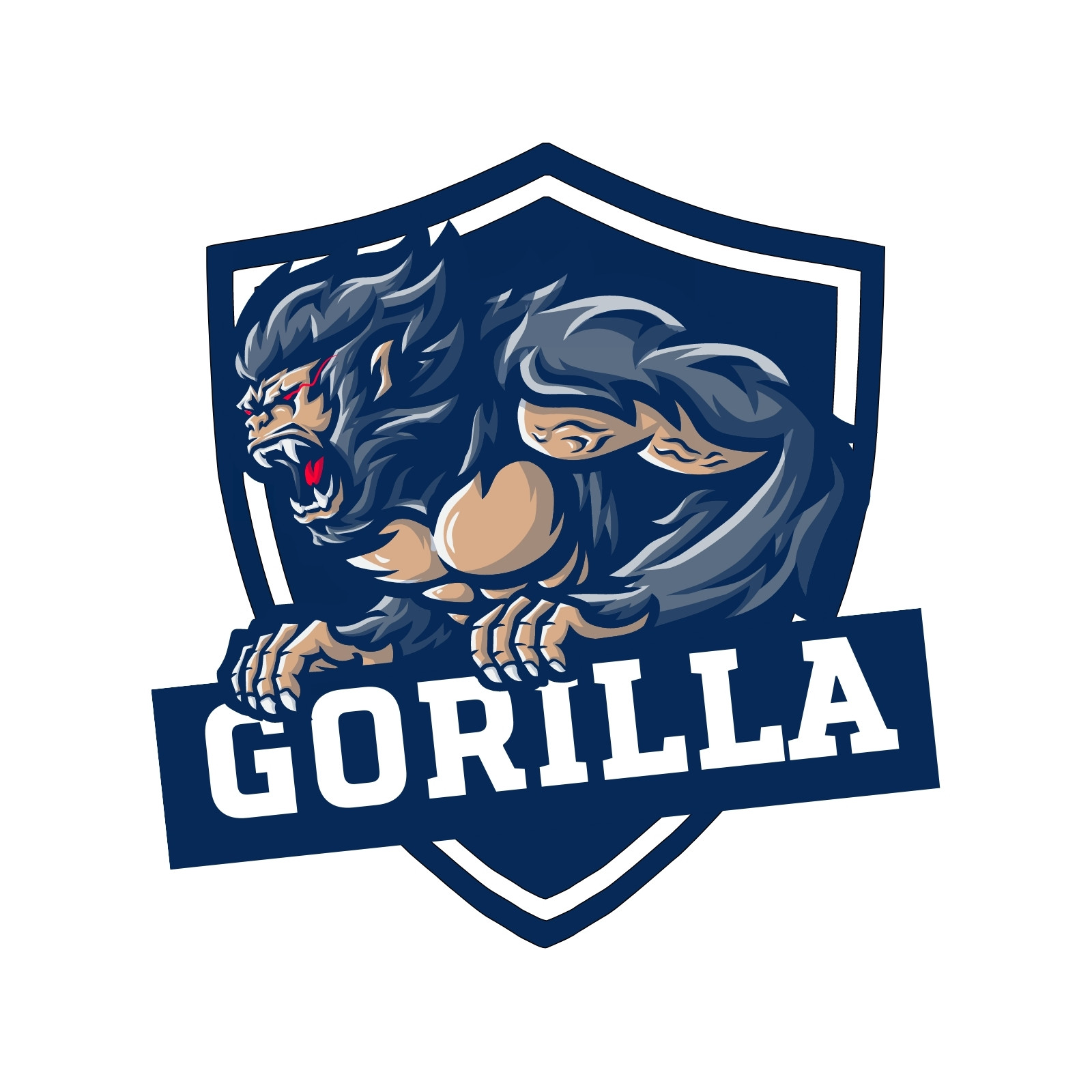 Navy Blue Esports Gorilla Logo