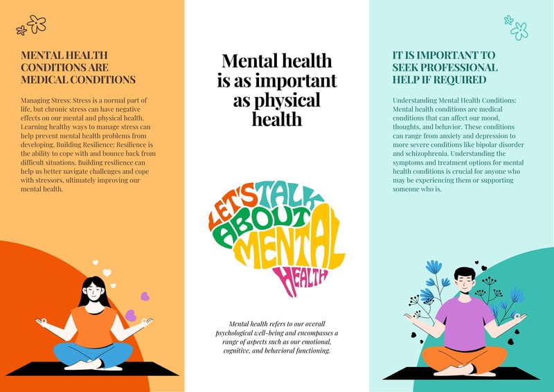 Free mental health brochure templates to edit and print Canva