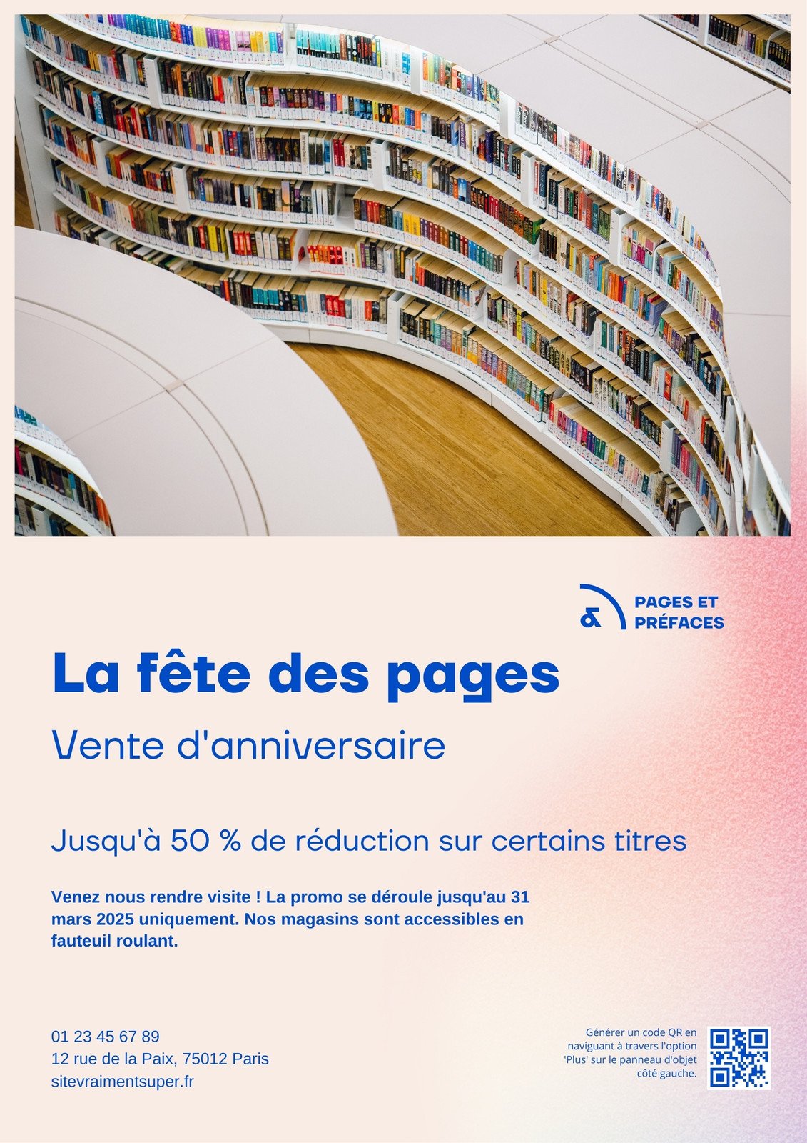 Affiche de vente de dégradé