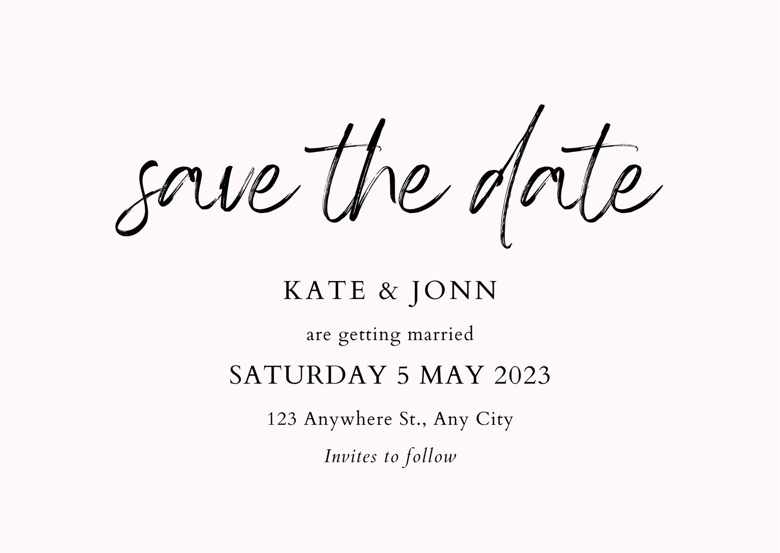 save the date postcard back template