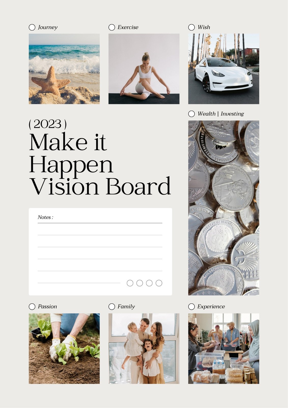 Vision Board Clip Art Book Covers, Canva Template