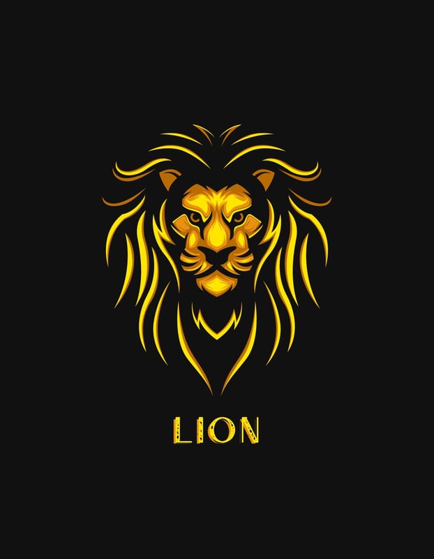 Golden lion pattern, crowned lion, golden lion, lions logo png | PNGWing