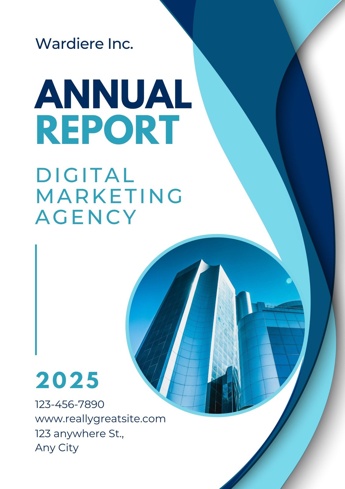 White and Blue Modern Annual Report Cover Page