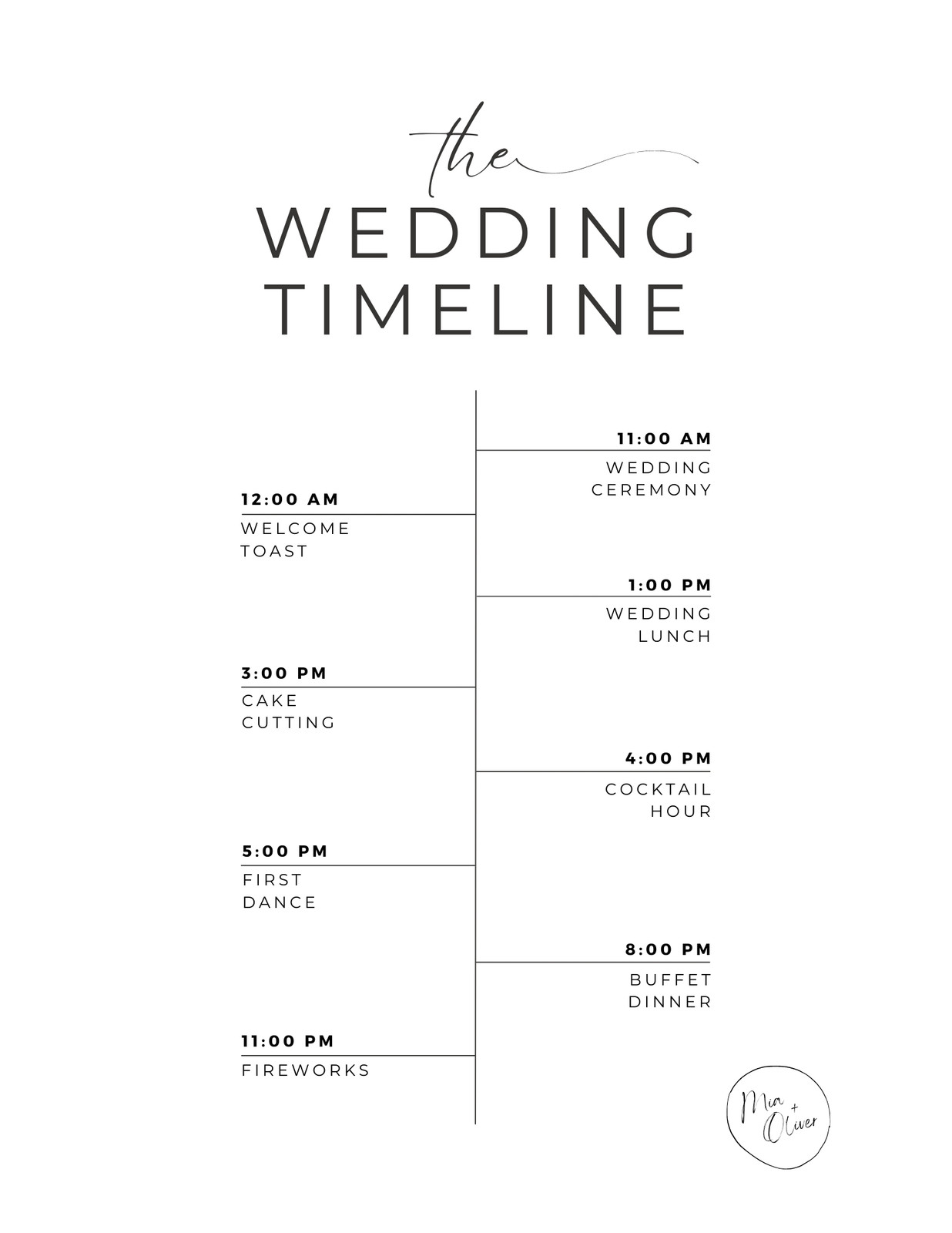 White Aesthetic Wedding Timeline Planner