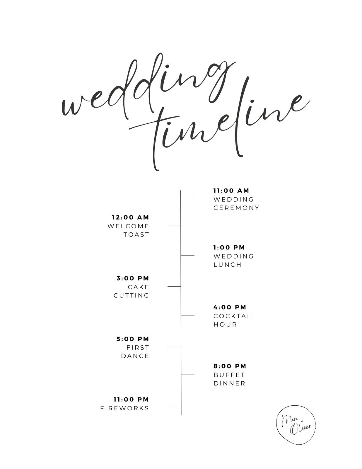 White Aesthetic Wedding Timeline Planner