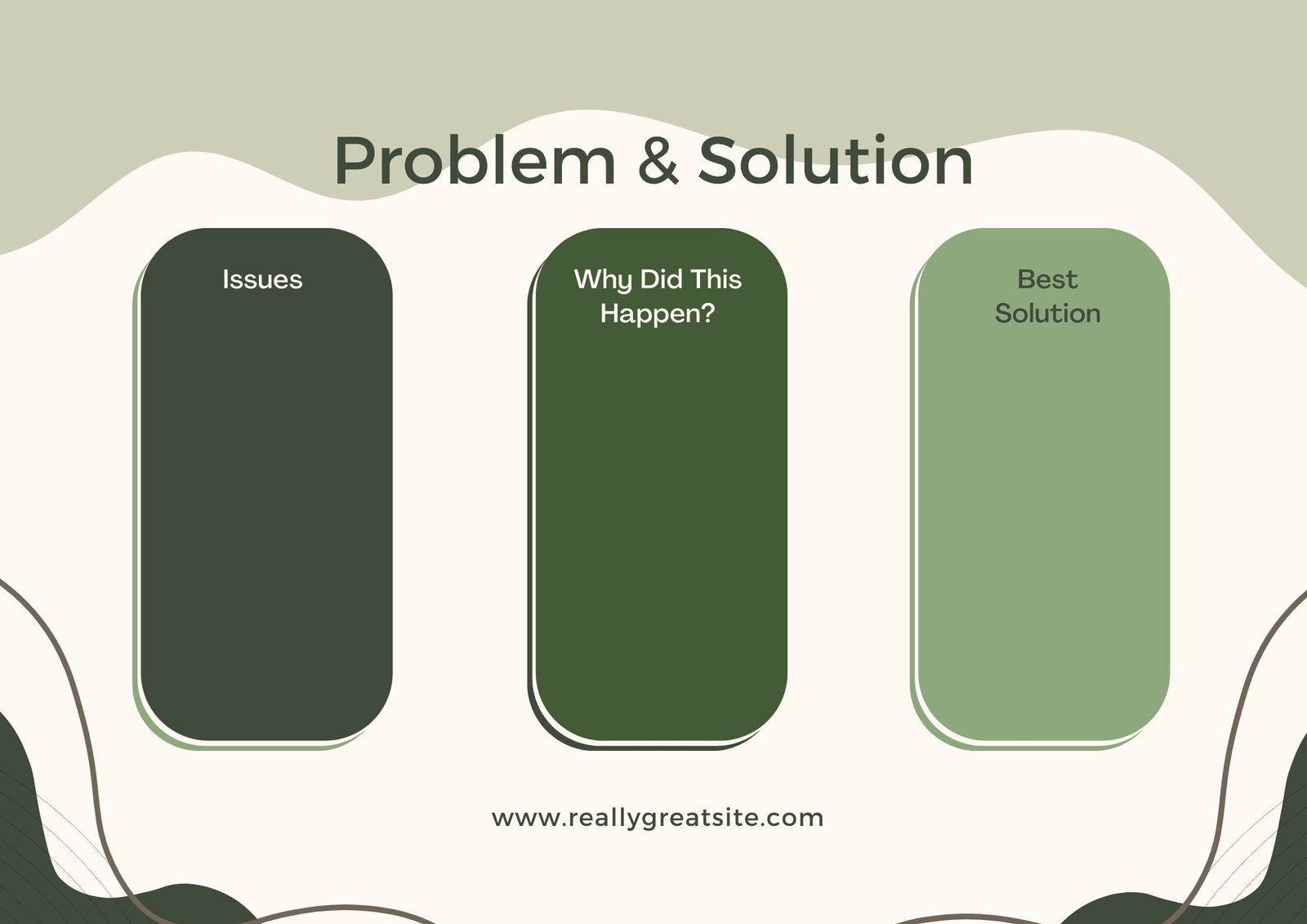 Green Abstract Shapes Problem and solution Graphic Organizer