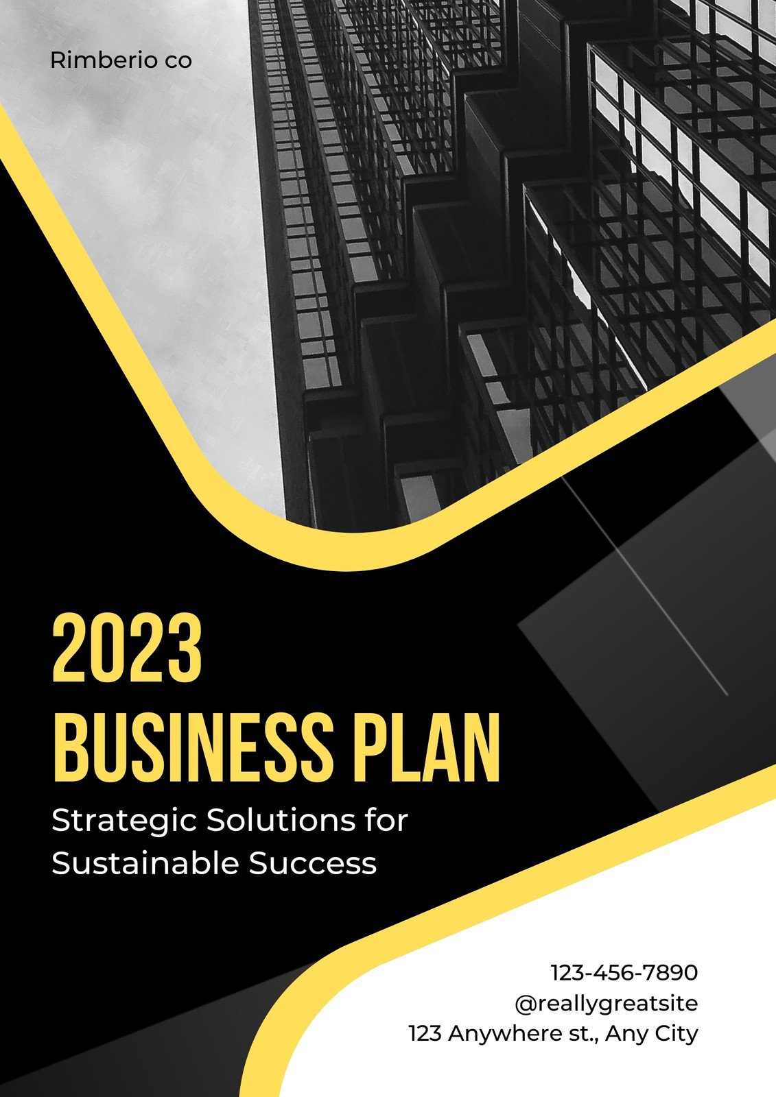 business plan cover page template word