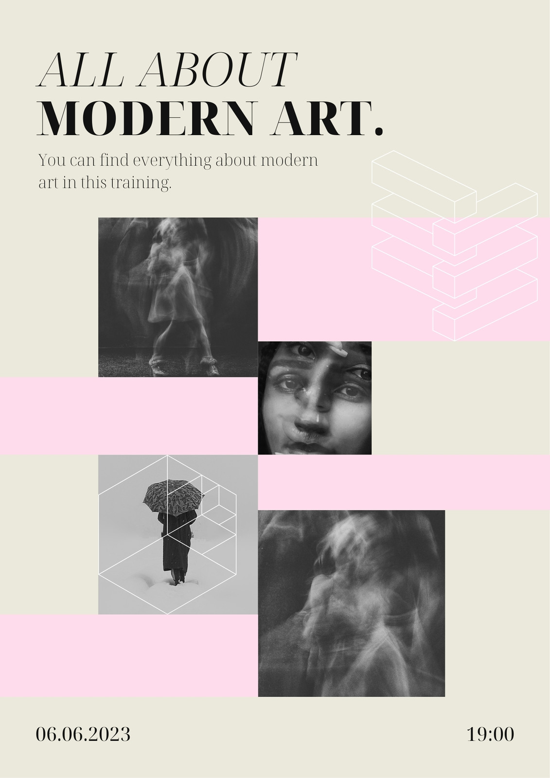 Personalize this Aesthetic Modern Art Gallery Temporary Exhibition Poster  ready-made template