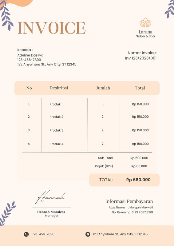 Halaman 5 Pilih Desain Contoh Invoice Faktur Gratis Canva