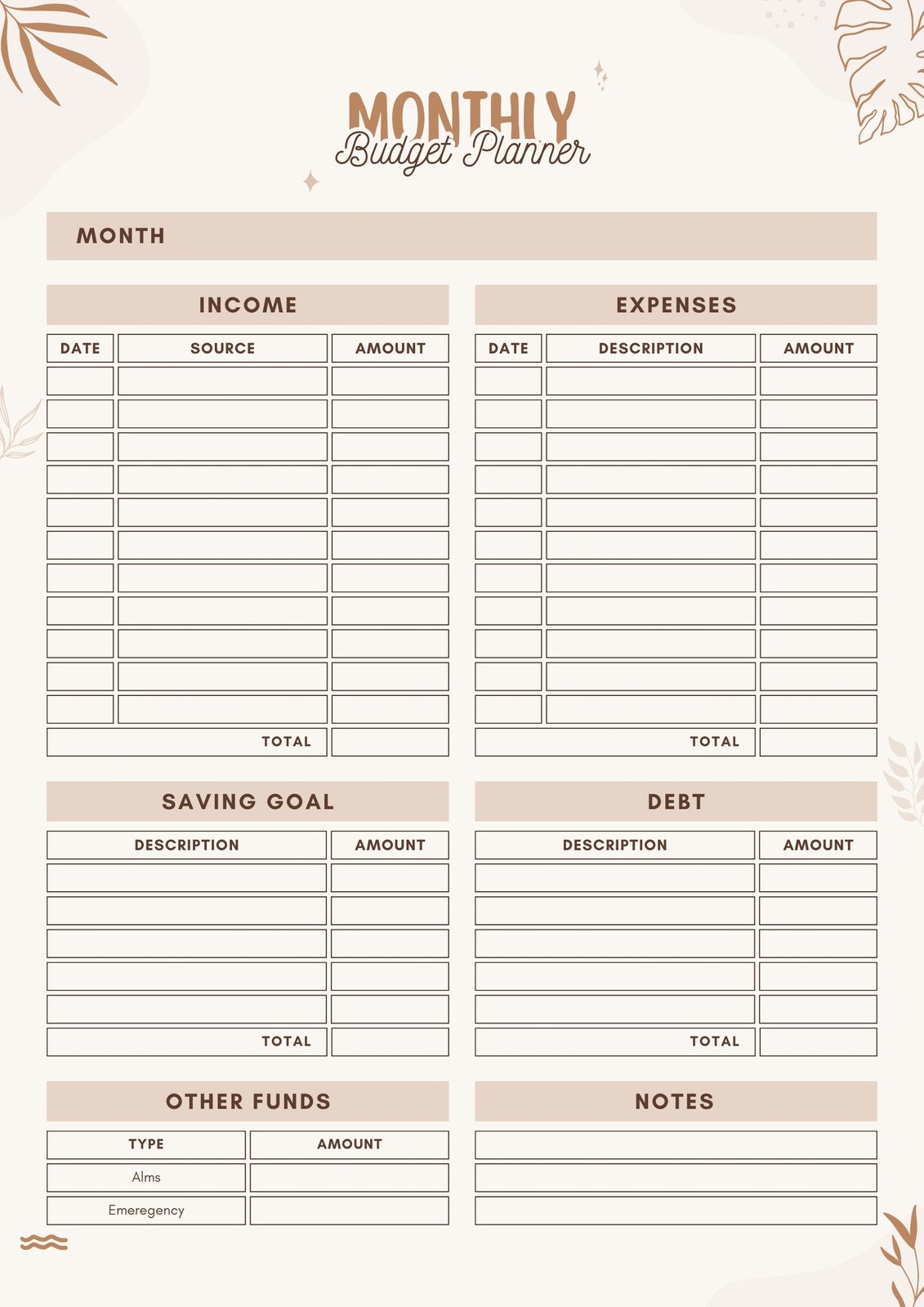 Budget Planner / Financial Tracking Sheets (Canva Template - OK to Resell)