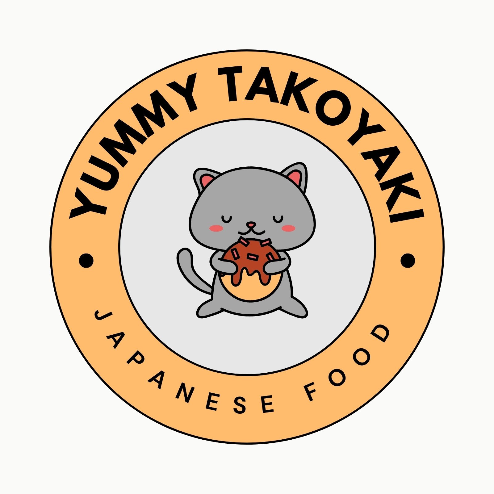 Cute Colorful Playful Japanese Food Circle Logo