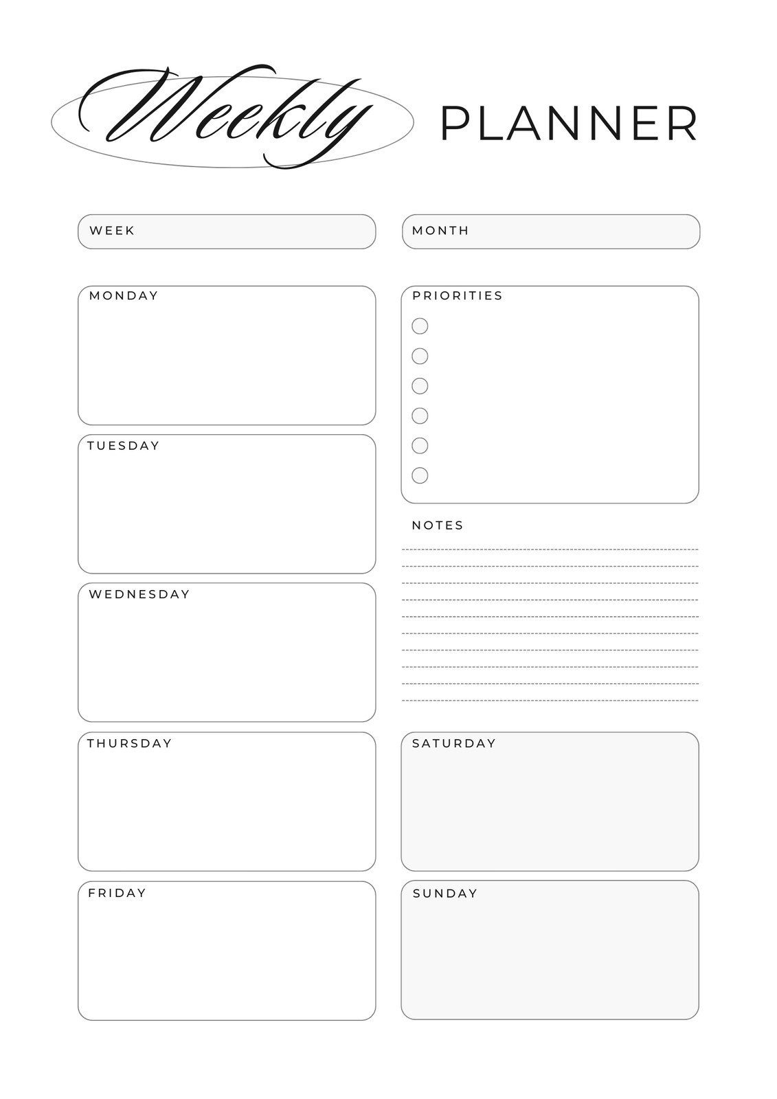 Free daily planner templates to customize