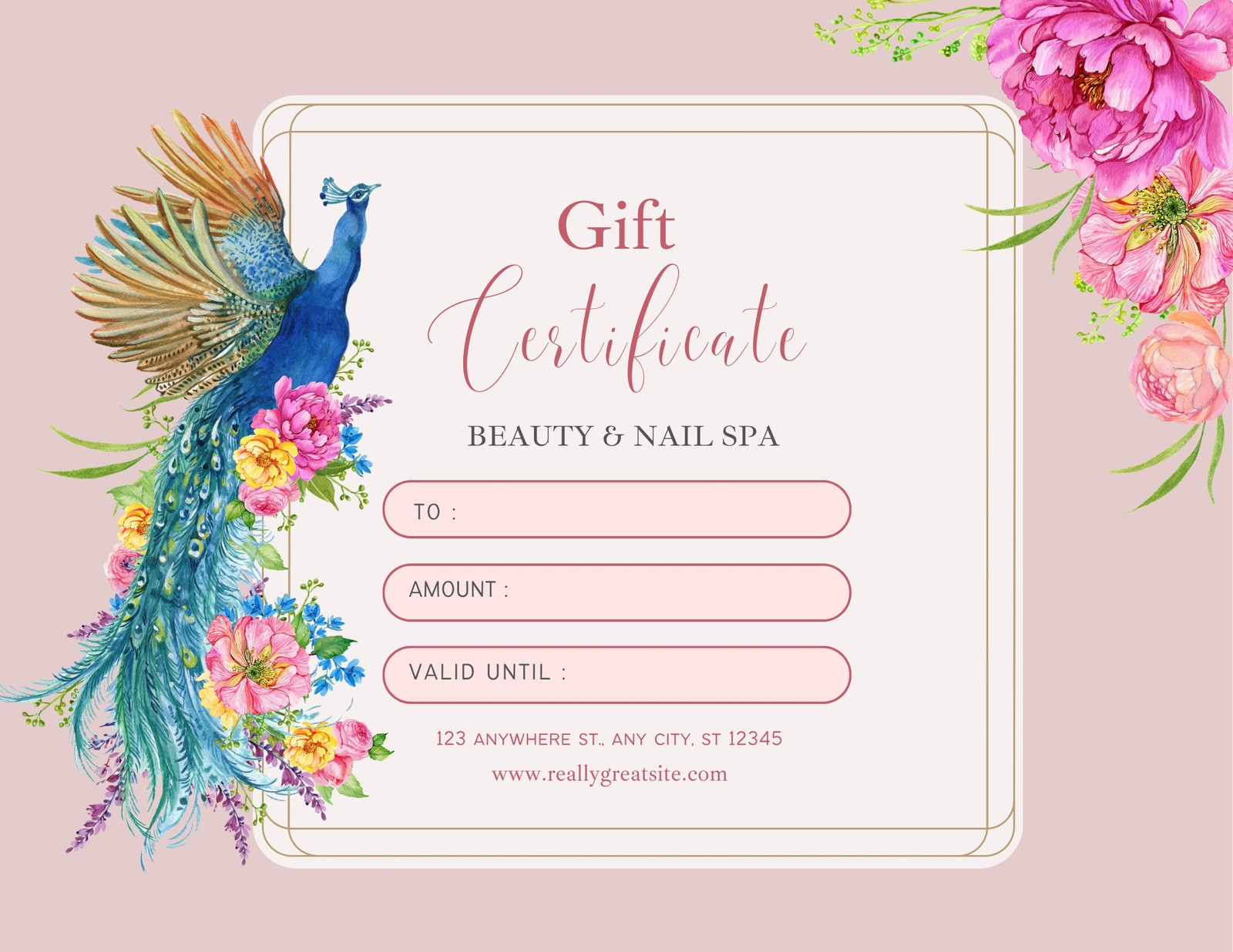 Buy Nail Salon Gift Certificate Template Online In India - Etsy India