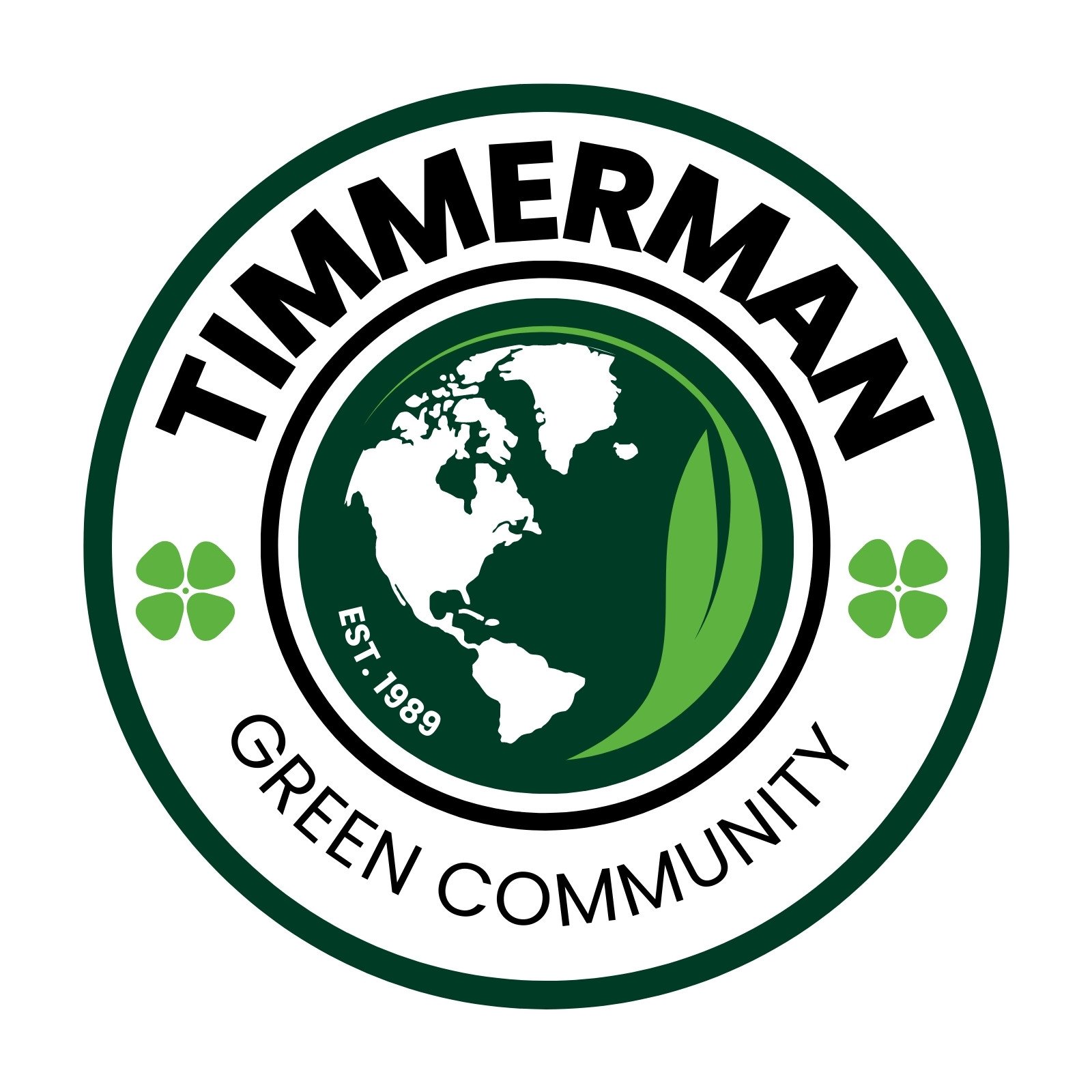 Green Black Circle Badge Illustration Simple Community Logo