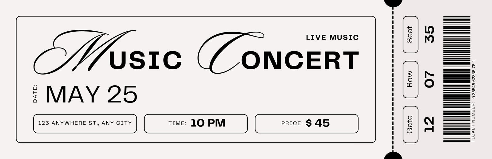 blank concert ticket template