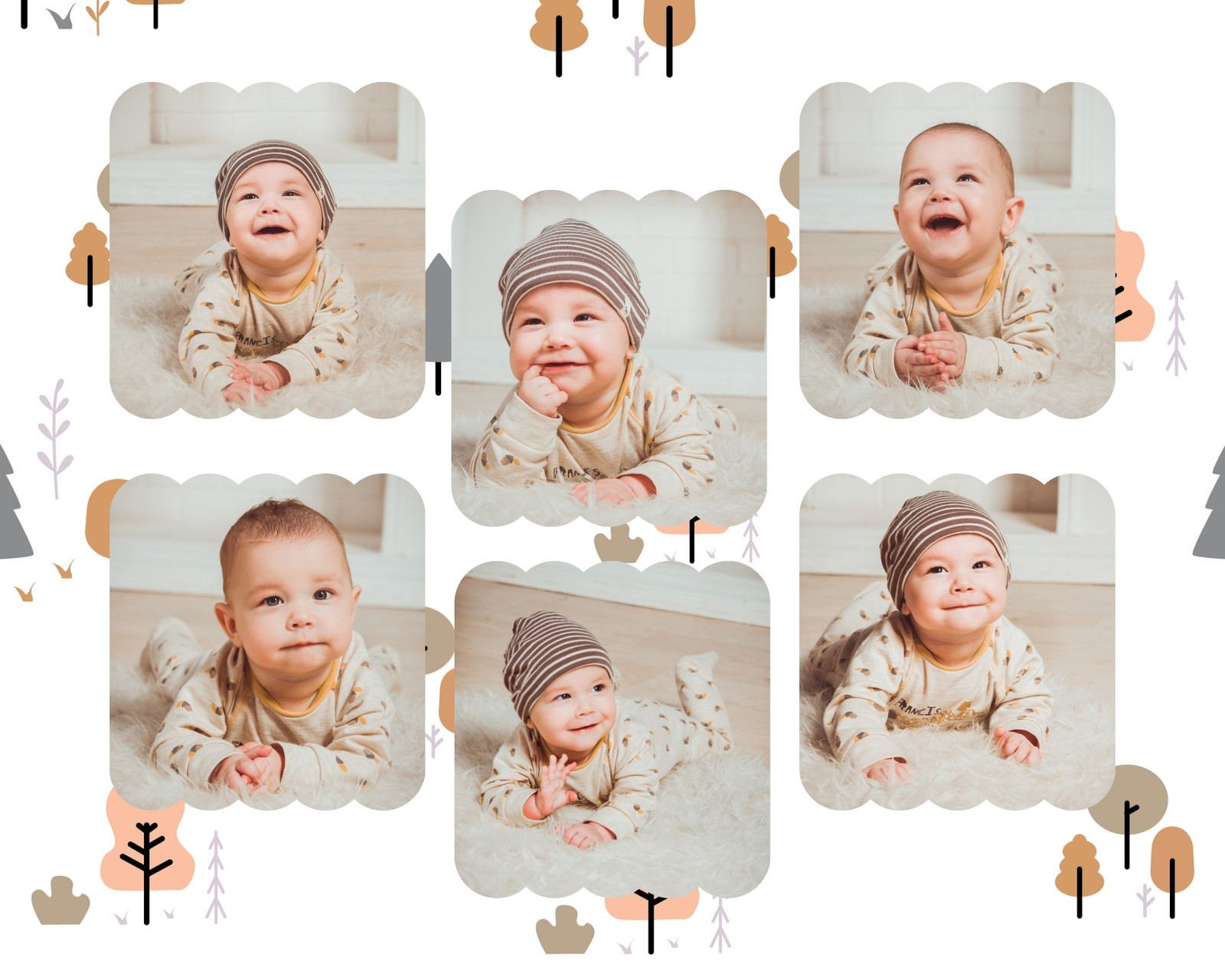 Page 2 - Free and customizable baby photo collage templates