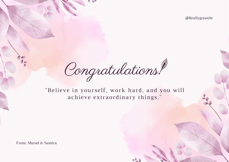 Free Printable Custom Congratulation Card Templates Canva