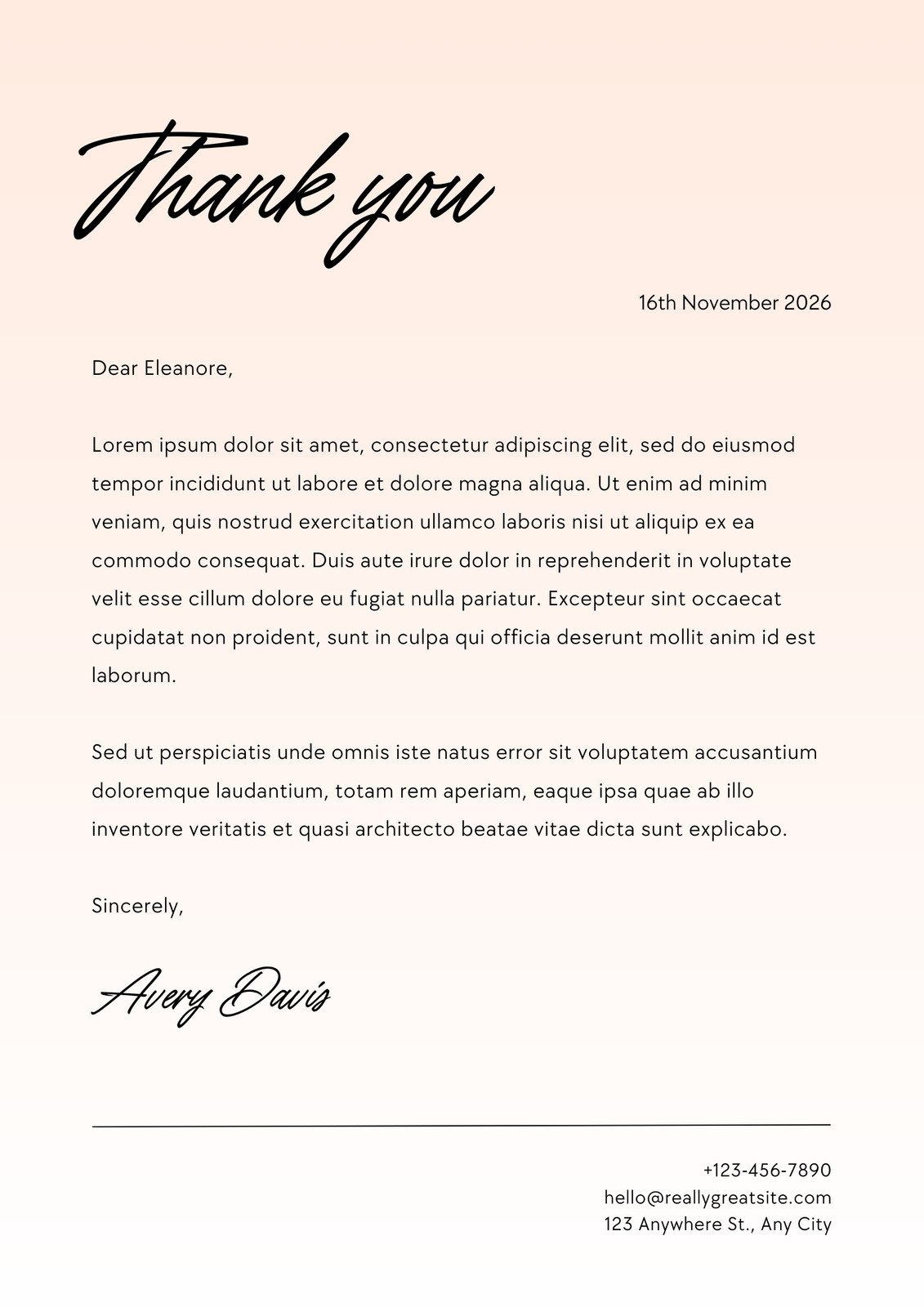 Page 9 - Free and printable thank you letter templates | Canva