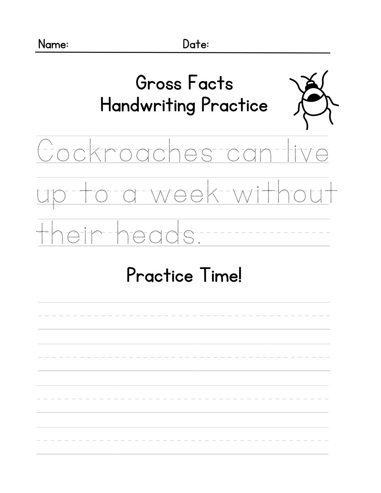 Easy Handwriting Practice Sheets