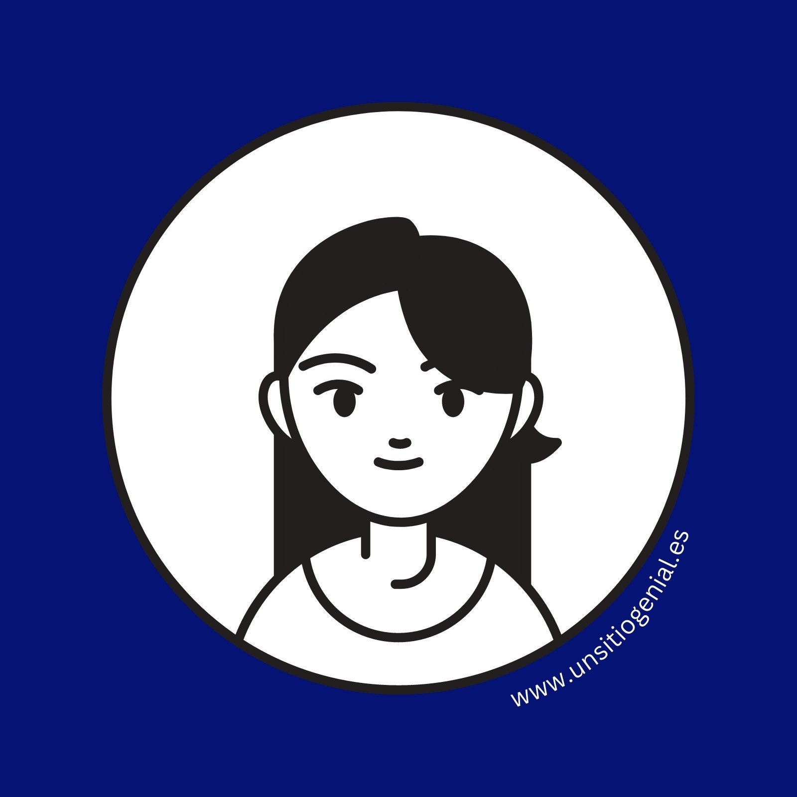 Avatar Foto de Perfil Mujer Dibujo Corporativo Empresa Ilustrado Moderno Sencillo Azul
