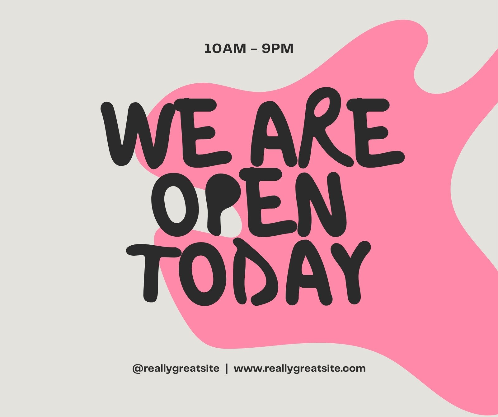 Simple Typography We are Open Facebook Post